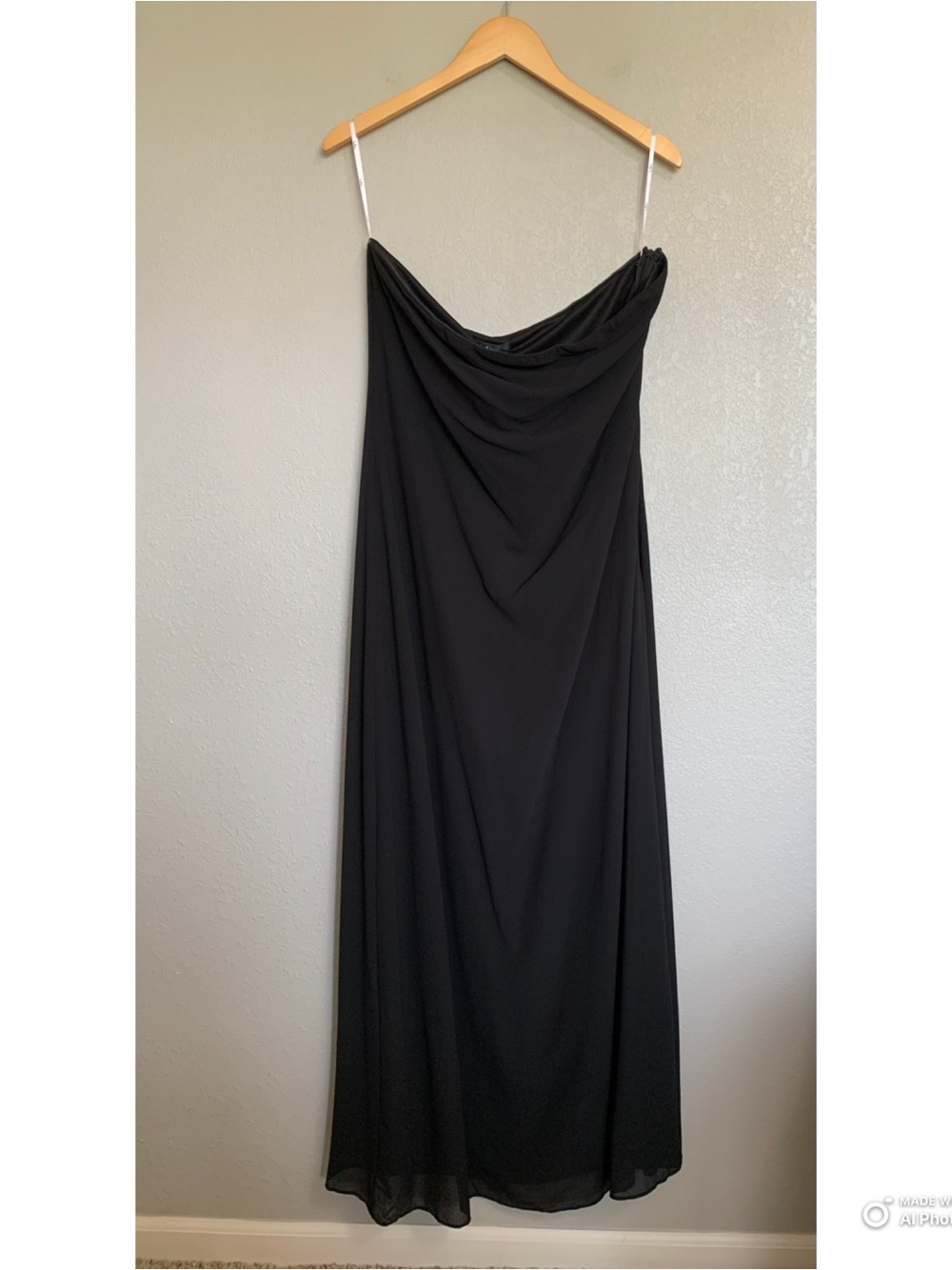 Lulus XL Rawya Black Strapless Maxi Dress and Scarf Set NWT Formal Party Dress - Picture 3 of 17